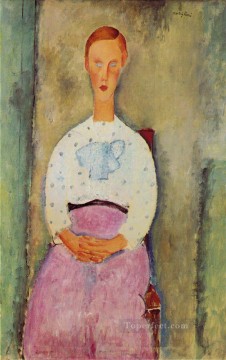 Chica con blusa de lunares 1919 Amedeo Modigliani Pinturas al óleo